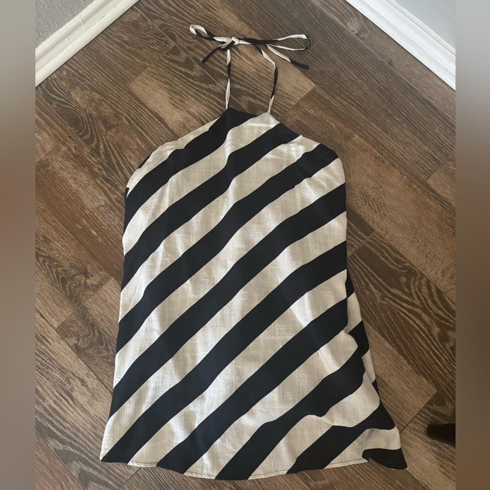 Gianni Bini Striped Halter Romper/Dress